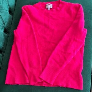 J. Crew bright pink cashmere sweater